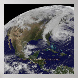 Vista satélite do poster de Sandy do furacão