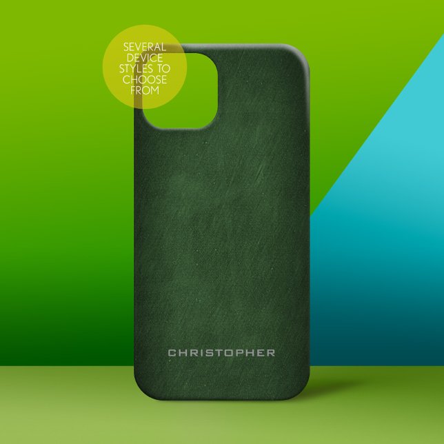 Vista texturizada com Design verde-manly (Personalized Phone Case - subtle name)