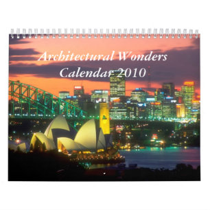 Vistas arquitectónicas do calendário de mundo 20