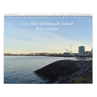 Vistas das cidades de Reykjavik - Calendário de Mu