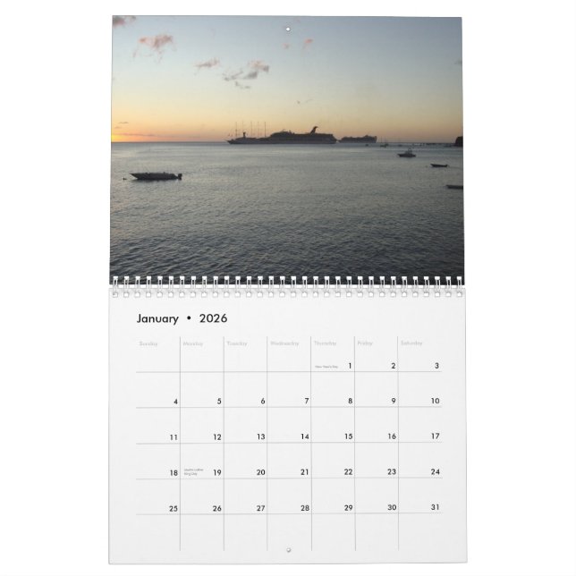 Vistas do calendário de Dominica (Jan 2026)