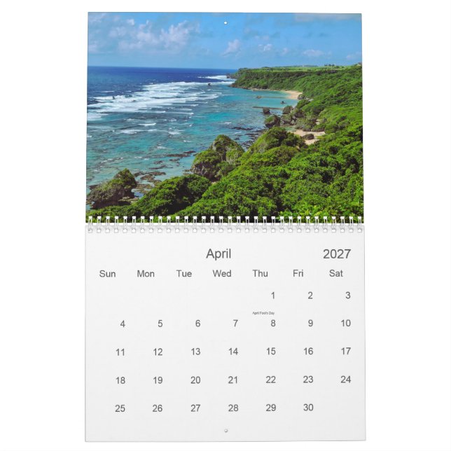 Vistas do Oceano Calendário de 2026 (Abr 2027)