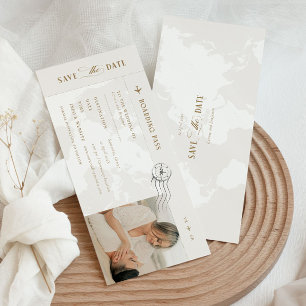 Visto de Embarque Salvar a Data Convite