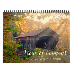 Visualizações do Calendário de Paredes Vermont 202