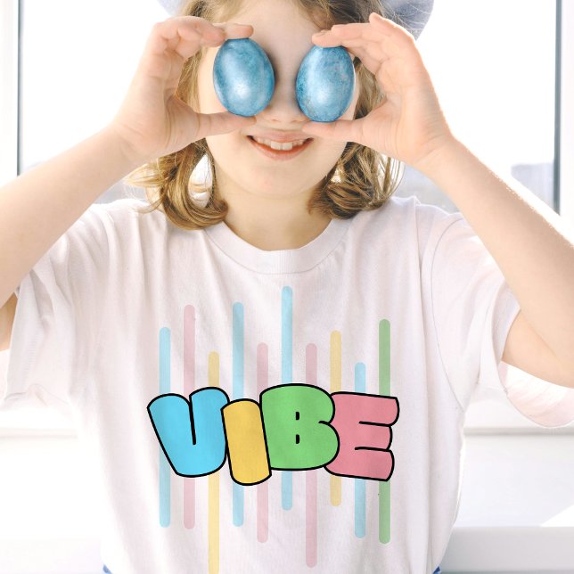 Visualizar texto digitado na camisa com pontos col (vibe, cool vibe, funny vibe, colorful, pastel, for girls, birthday gift, for daughter, for sister, )