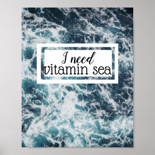 vitamina sea citou arte poster oceânica na parede