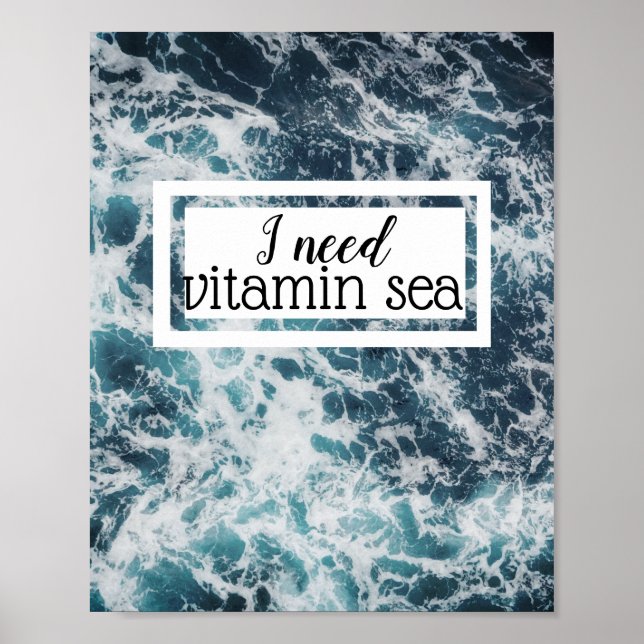 vitamina sea citou arte poster oceânica na parede (Frente)