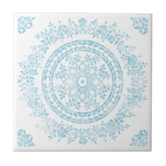 Vitoria Damask em azulejo de cerâmica aqua
