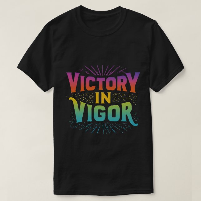 Vitória em camisa colorida e enérgica (Frente do Design)