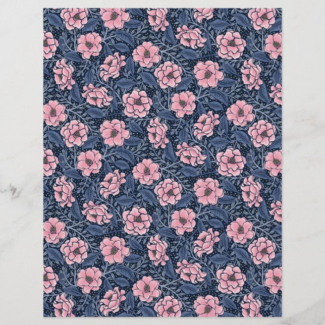 Vitoriana Camellia — Papel Floral Scrapbook (Frente)