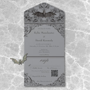 Vitoriano Bat Til Death Black Cinza Casamento Códi