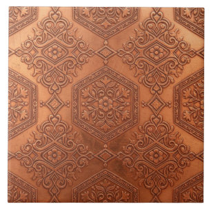 Vitoriano Cobre Embutido Floral Antigo