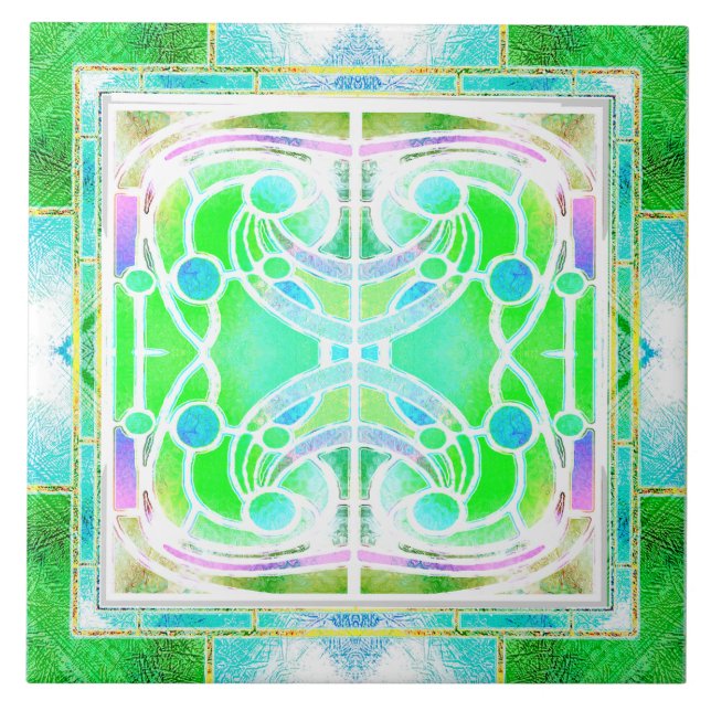 Vitraça de Catedral em Verde Menta Fresco (Frente)