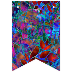 Vitral abstrato floral da bandeira da estamenha