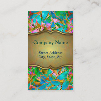 Vitral abstrato floral do cartão de visita