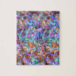 Vitral abstrato floral do quebra-cabeça
