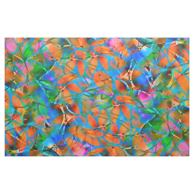 Vitral abstrato floral do tecido (Jarda)