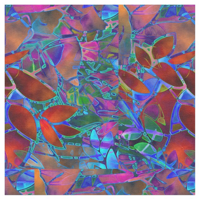 Vitral abstrato floral do tecido (Detalhe)