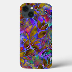 vitral abstrato floral resistente do caso do