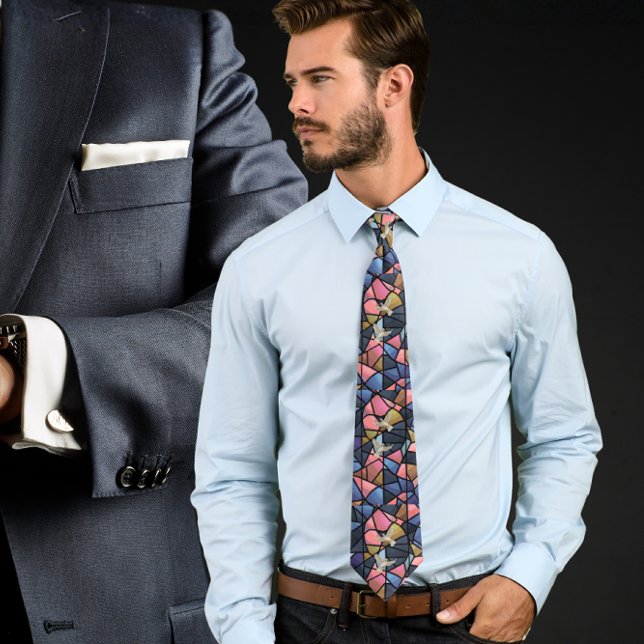 Vitral com gravata de gravata com pombo do espírit (Criador carregado)