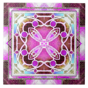 Vitral da Catedral em Marrom e Rosa