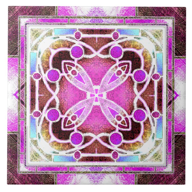 Vitral da Catedral em Marrom e Rosa (Frente)