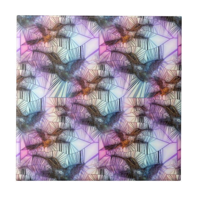 Vitral do pássaro do zumbido (Frente)