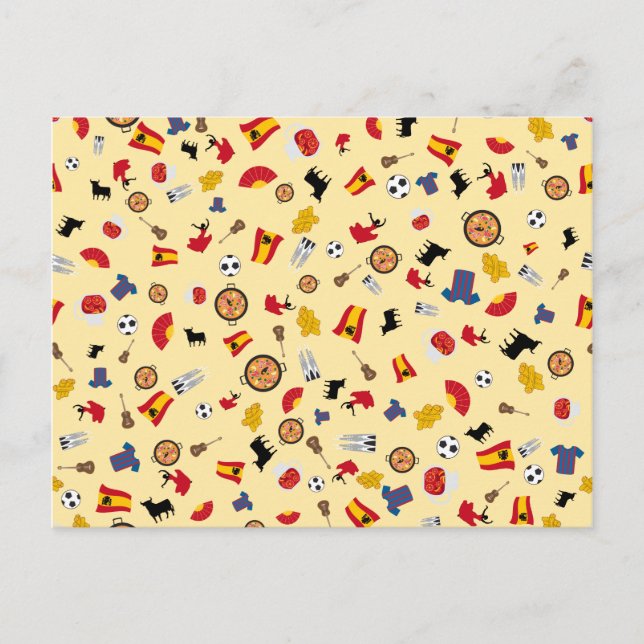 Viva España - cartão postal com elementos culturai (Frente)