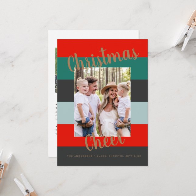 Viva-Foto Moderna Colorida de Natal (Frente/Verso In Situ)