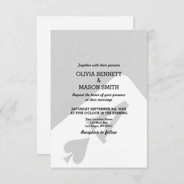 Viva Las Vegas Convite Para Casamento De Destino (Frente/Verso)