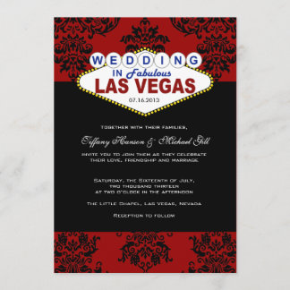 Viva Las Vegas que Wedding o convite