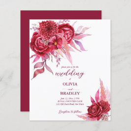 Viva magenta burgundy rosa flores convite