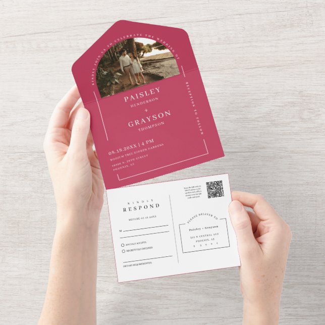 Viva Magenta - Código QR de Foto de Arch Minimalis (Aba destacável)