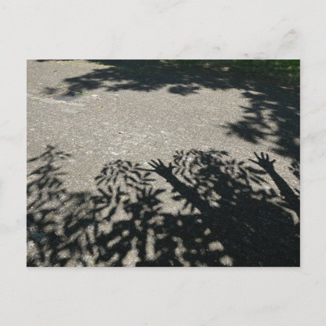 VIVA Mãos e Folhas na Sombra Cartão Postal DIY (Frente)