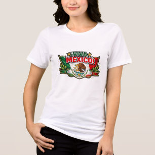 Viva México Tipografia Patriótica Camiseta   Mexic