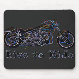 Viva para montar a motocicleta de néon Mousepad