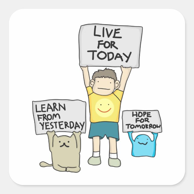 Viva pelos adesivos quadrados de hoje (Frente)