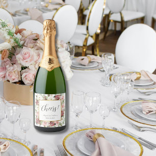 Vivas Rosa Malva Florais Moldura Dourada Casamento