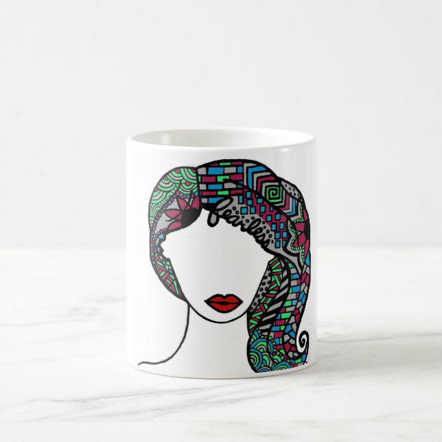 Vive Fearlessly a caneca (Centro)