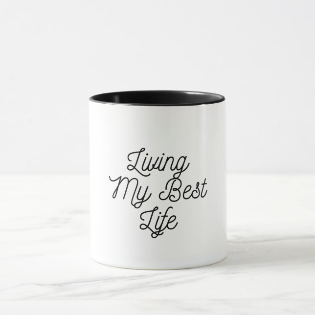 vivendo minha melhor vida, caneca de café (Centro)