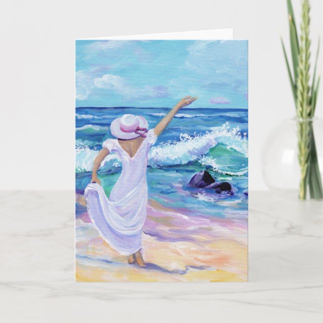 Vivendo o Sonho no Cartão Aloha de Praia (Frente)