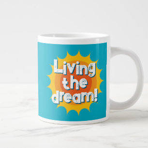 Vivendo o sonho! presente de caneca de café grande