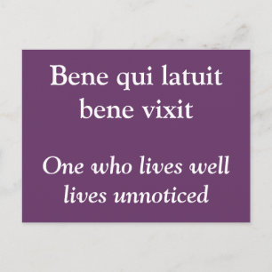 Viver bem - cartão postal com citação de Ovídio