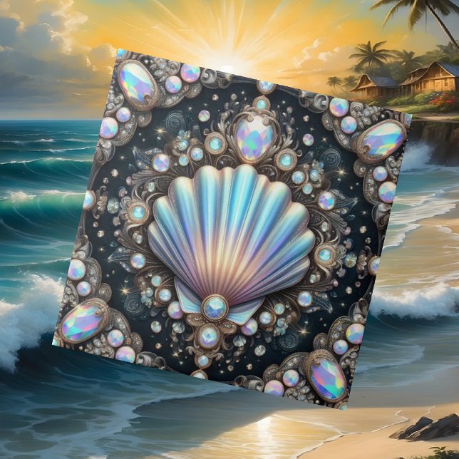 Viver na Costa | Opala de Concha Preta do Mar Diam (Criador carregado)