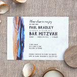 Vivid Caramel e Bar Azul Convite Mitzvah<br><div class="desc">Forte e vívido convite para o traçado do pincel com dicas de beringela, ameixa, caramelo, azul e aquarelas turquesas. O design de convite do Bar Mitzvah pode ser transferido para outro item e outros tamanhos de cartão estão disponíveis. Os cartões rsvp correspondentes e as etiquetas de endereço de retorno completarão...</div>
