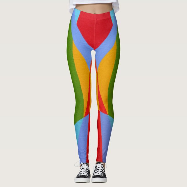 Vivid Fusion Abstract Leggings (Frente)