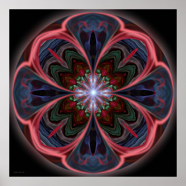 Vivid Petals Mandala - Impressão (Frente)