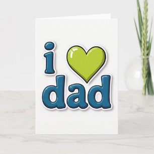 Vívido Eu Amo Papai Cartão Gráfico