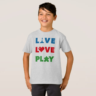 Vivo, Amor, Jogar Camisa Colorida De Meninos