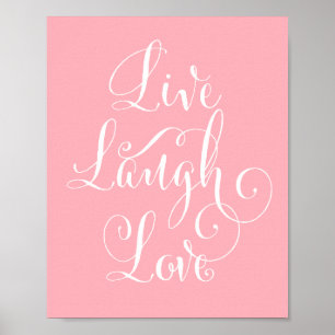 Vivo, riso, impressão da arte do amor - rosa